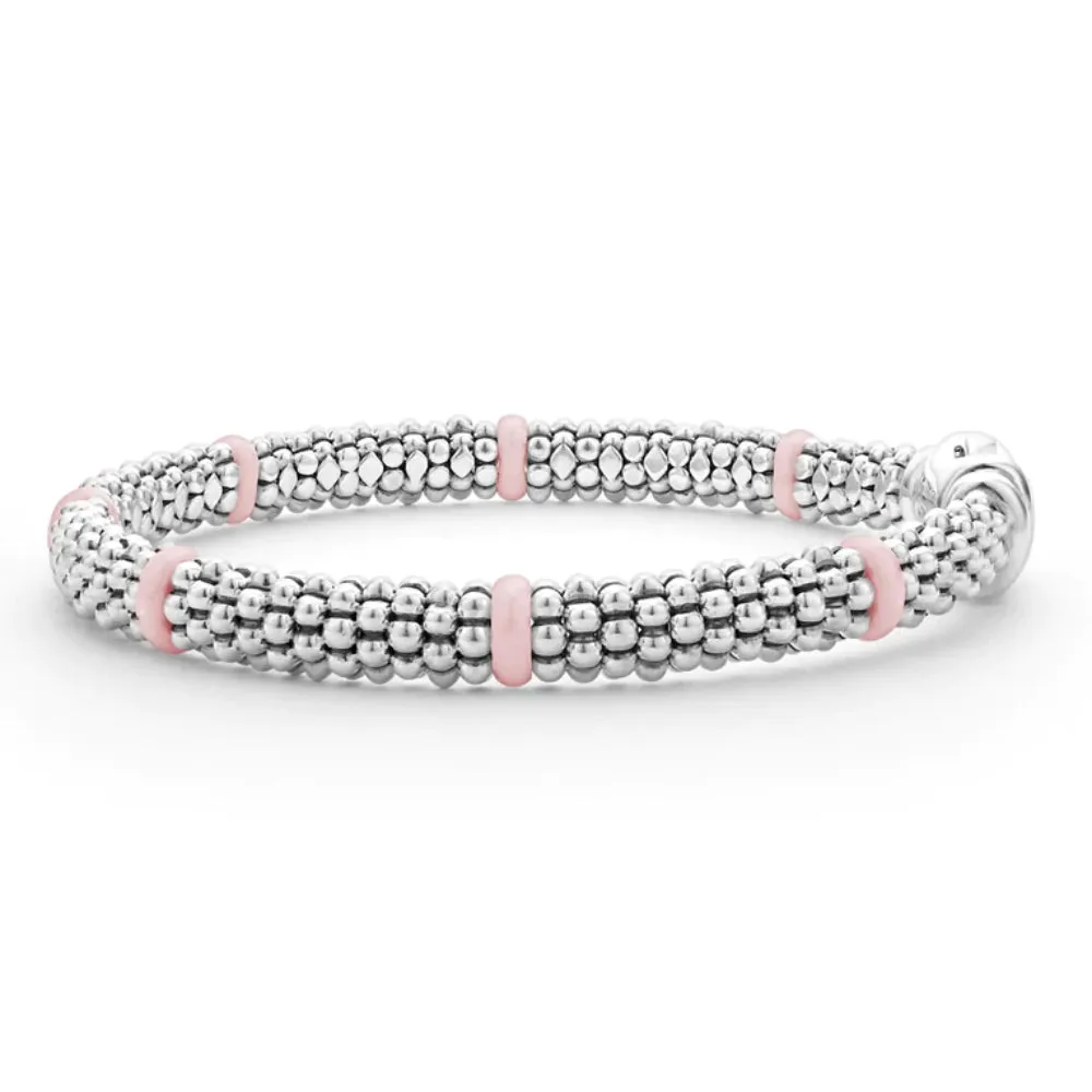 Lagos Pink Caviar Ceramic Station Caviar Bracelet, 6mm
