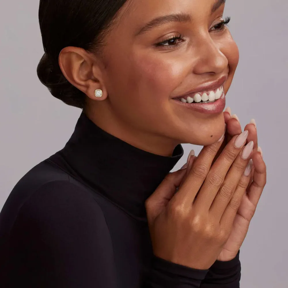 Lagos Rittenhouse Two-Tone Caviar Diamond Stud Earrings