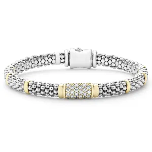 Lagos Signature Caviar Diamond Bracelet, 6mm