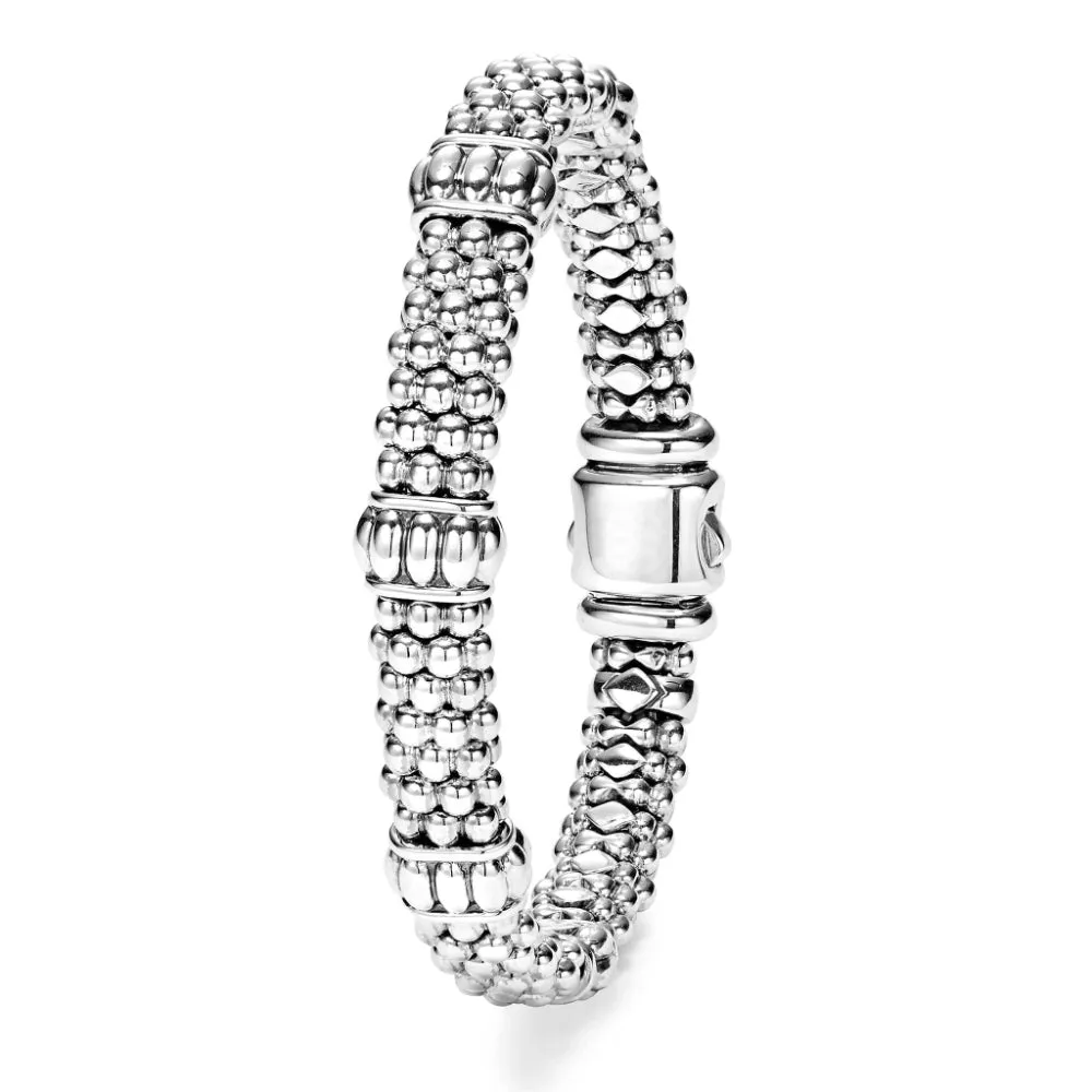 Lagos Signature Caviar Fluted Beaded Bracelet, 9mm