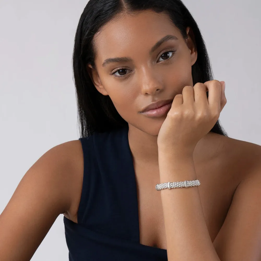 Lagos Signature Caviar Fluted Beaded Bracelet, 9mm