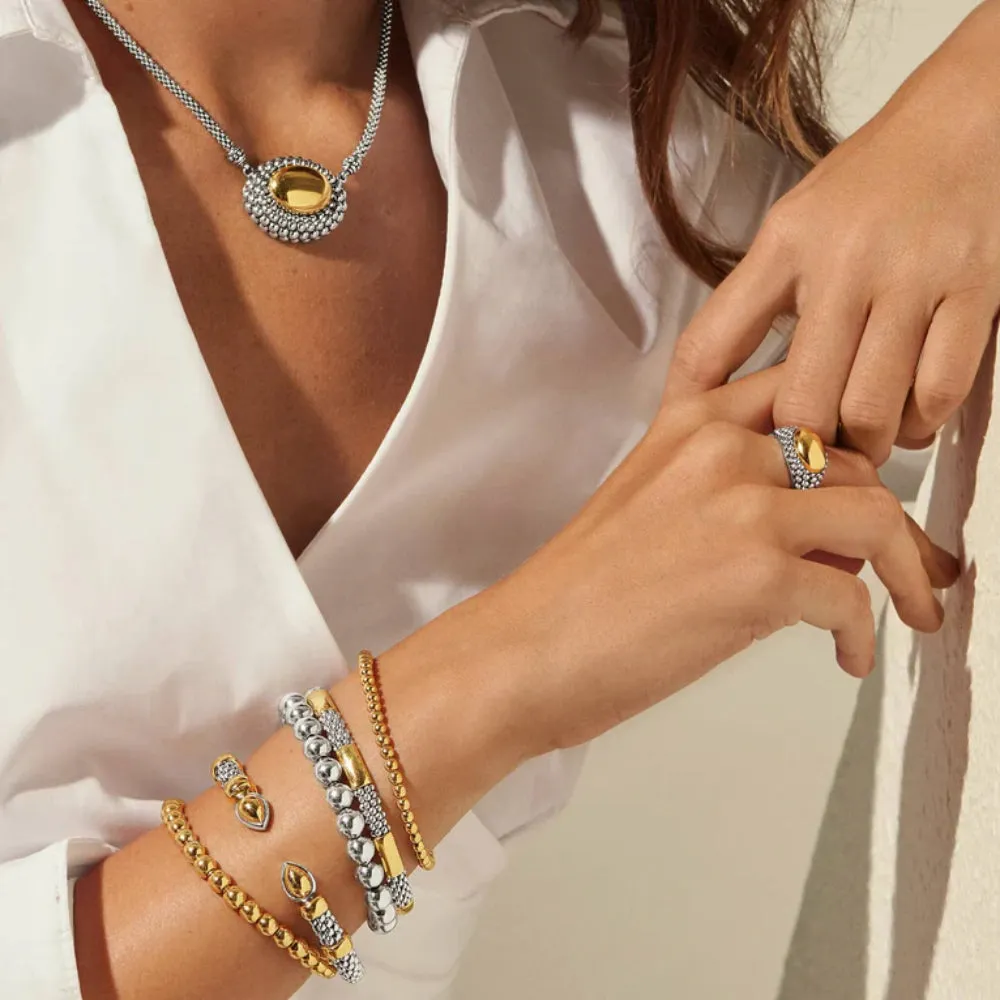Lagos Signature Caviar Silver Bead Bracelet