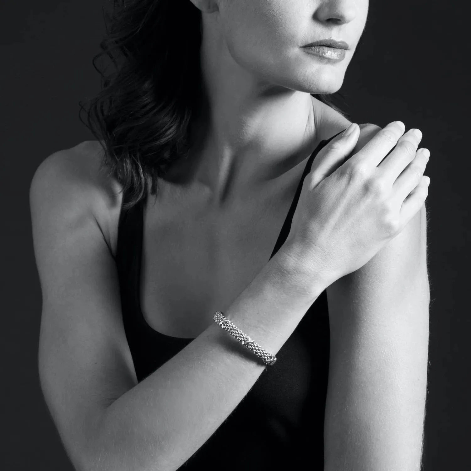 Lagos Signature Caviar Three Station "X" Bracelet 9mm