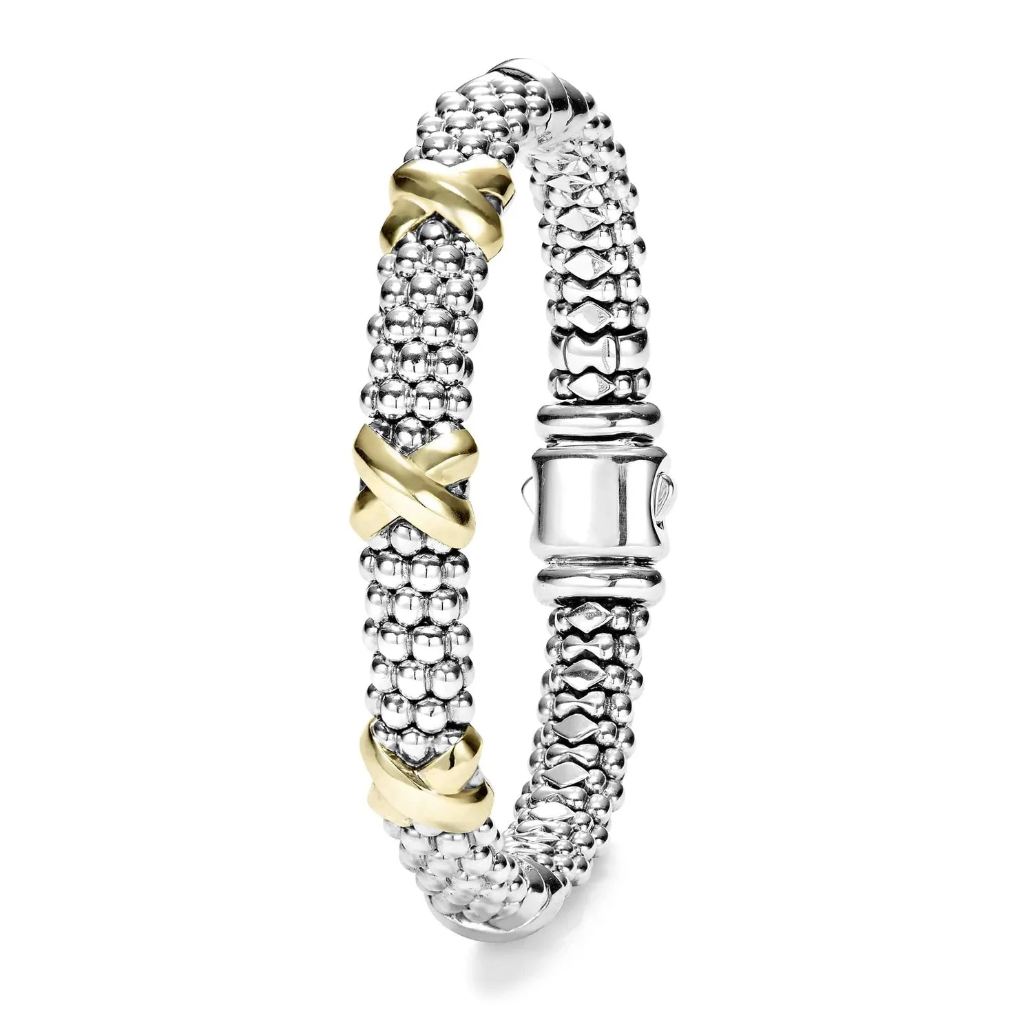 Lagos Signature Caviar Three Station "X" Bracelet 9mm