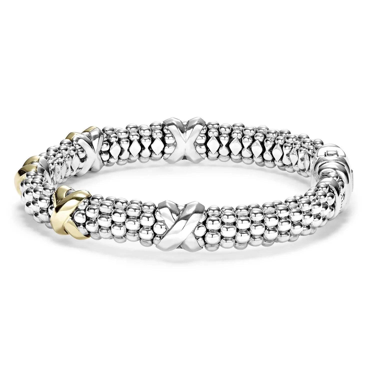 Lagos Signature Caviar Three Station "X" Bracelet 9mm