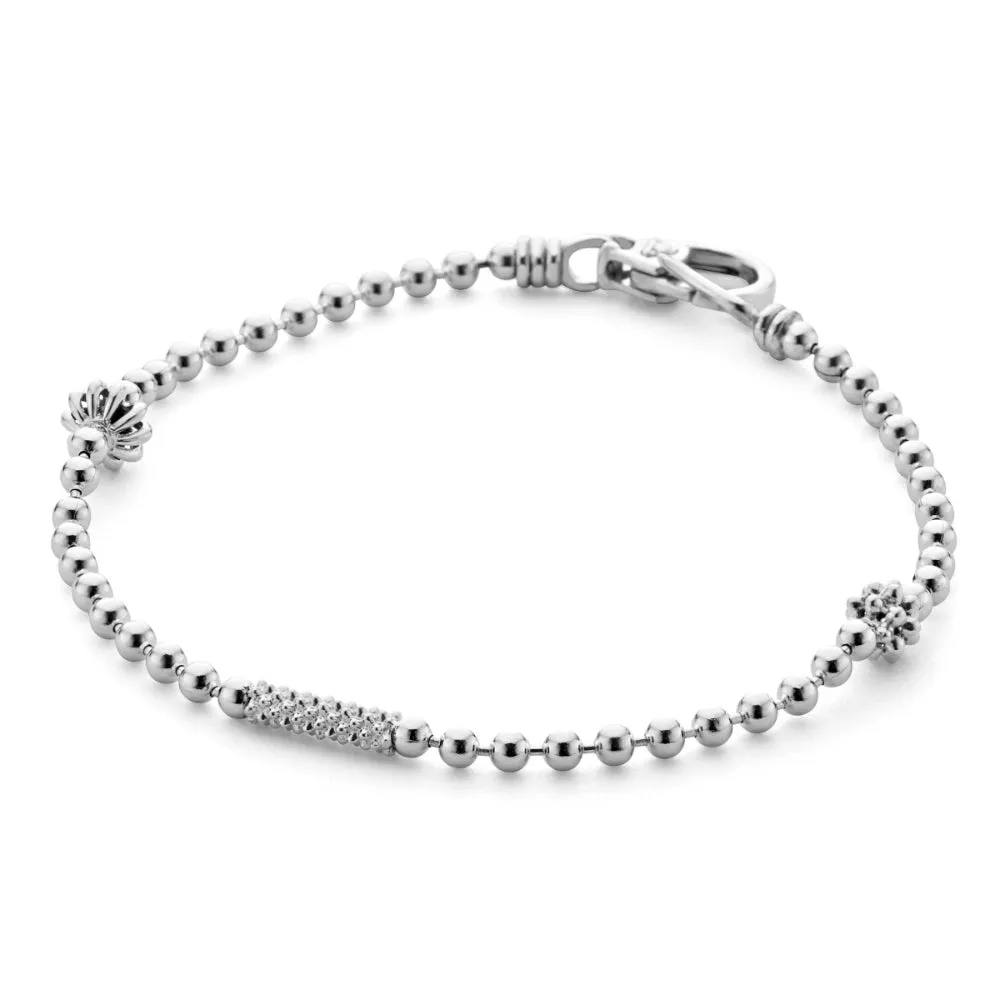 Lagos Silver Caviar Icon Beaded Bracelet