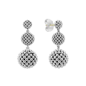 Lagos Sterling Silver Signature Caviar Drop Earrings
