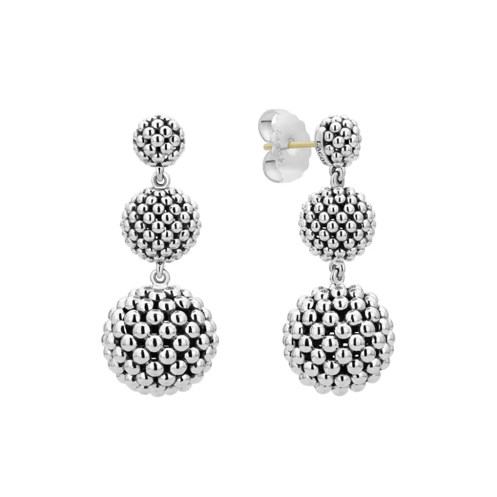Lagos Sterling Silver Signature Caviar Drop Earrings