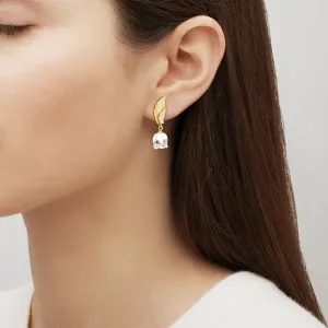 Lalique Muguet Clip On Earrings - Vermeil & Clear Crystal 10705200