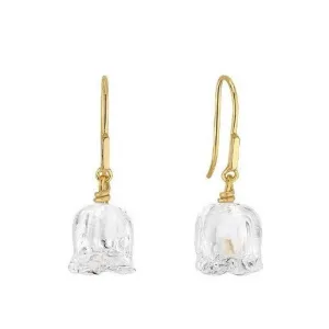 Lalique Muguet Drop Earrings - Clear Crystal 18K Vermeil 10704600