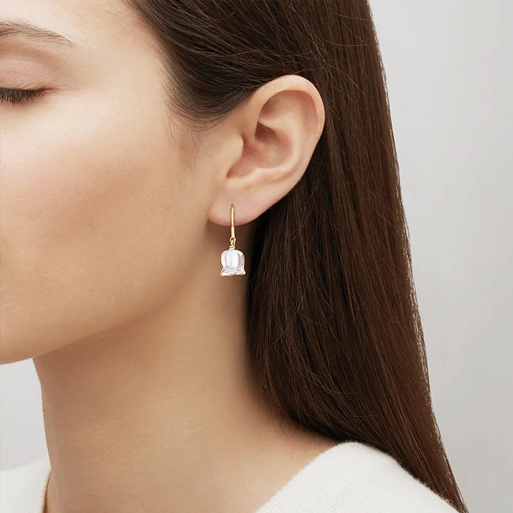 Lalique Muguet Drop Earrings - Clear Crystal 18K Vermeil 10704600