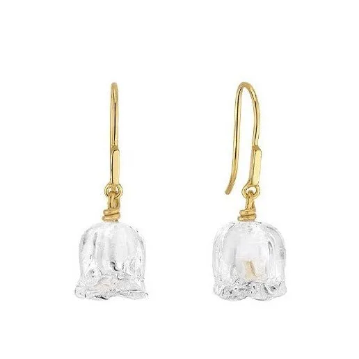 Lalique Muguet Drop Earrings - Clear Crystal 18K Vermeil 10704600