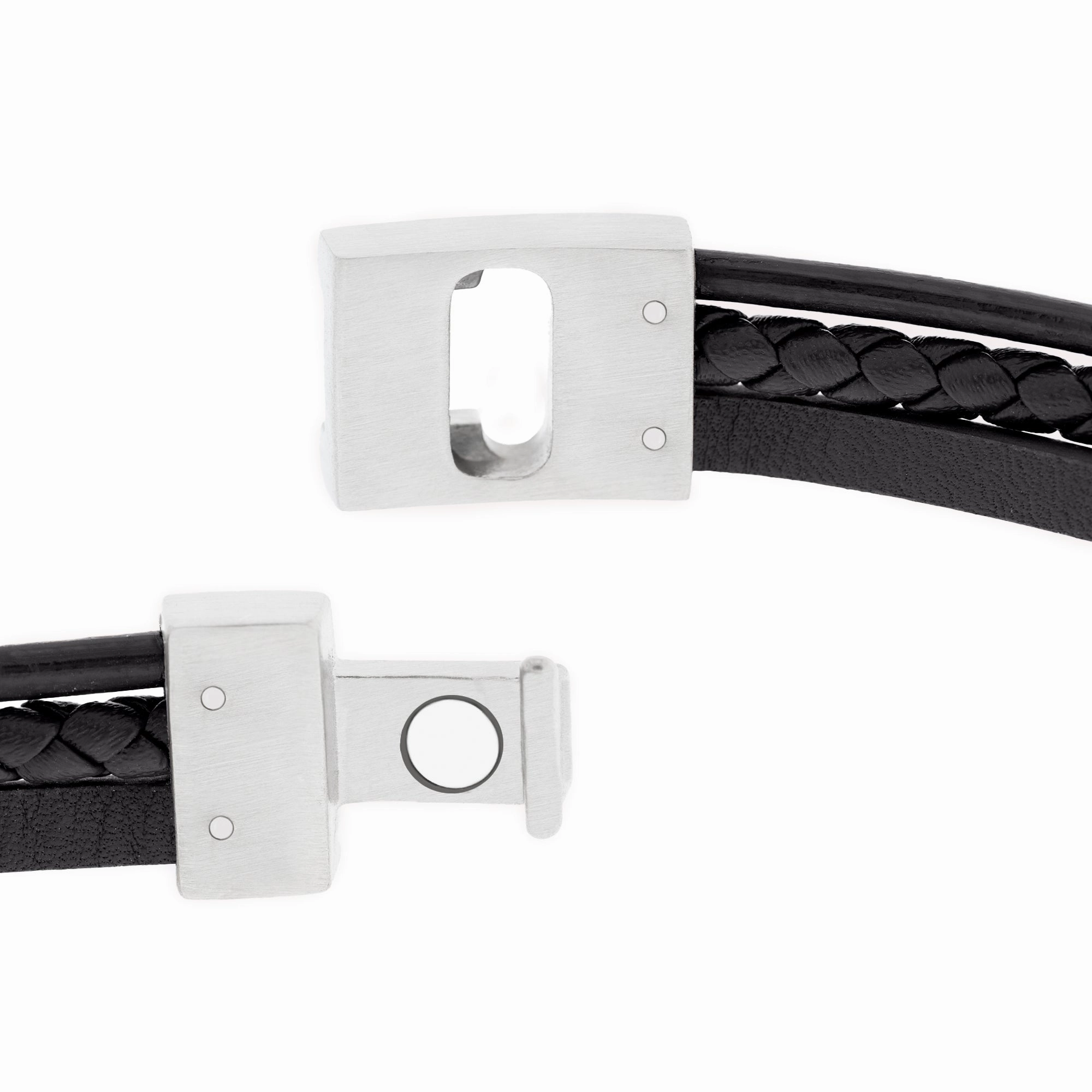 Leather Bracelet Casual Cole Black LBCC-001-65E85U-S