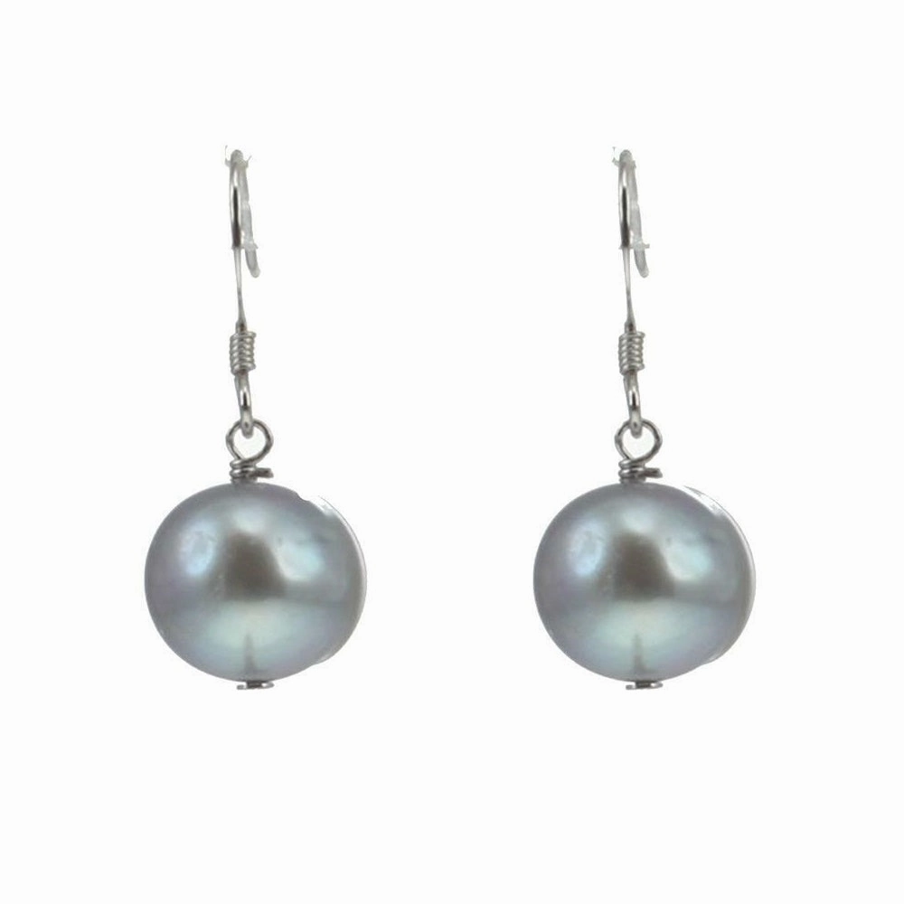 Lido Grey Freshwater Pearl Drop Earrings 0263EG