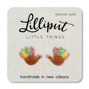 Lilliput Little Things Thanksgiving Hand Turkey Earrings