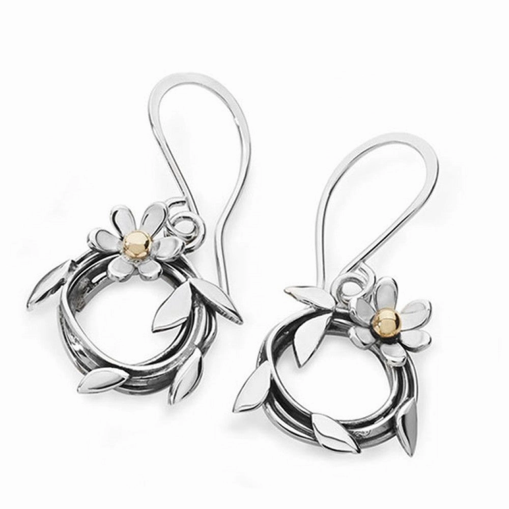 Linda MacDonald Woven Sterling Silver and Gold Earrings Entwined Collection DNTFS