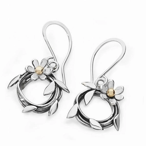 Linda MacDonald Woven Sterling Silver and Gold Earrings Entwined Collection DNTFS