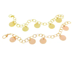 Link bracelet with 5 coin pendants