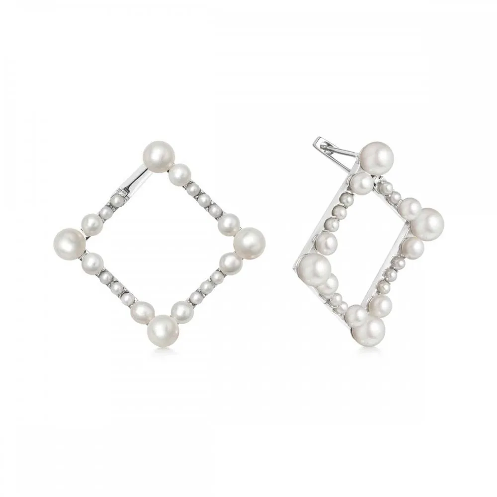 Links of London Silver Orbs Square Pearl Earrings 5040.3374