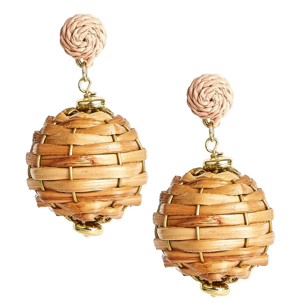 Lisi Lerch Whidden Wicker Earrings - Natural/Sand