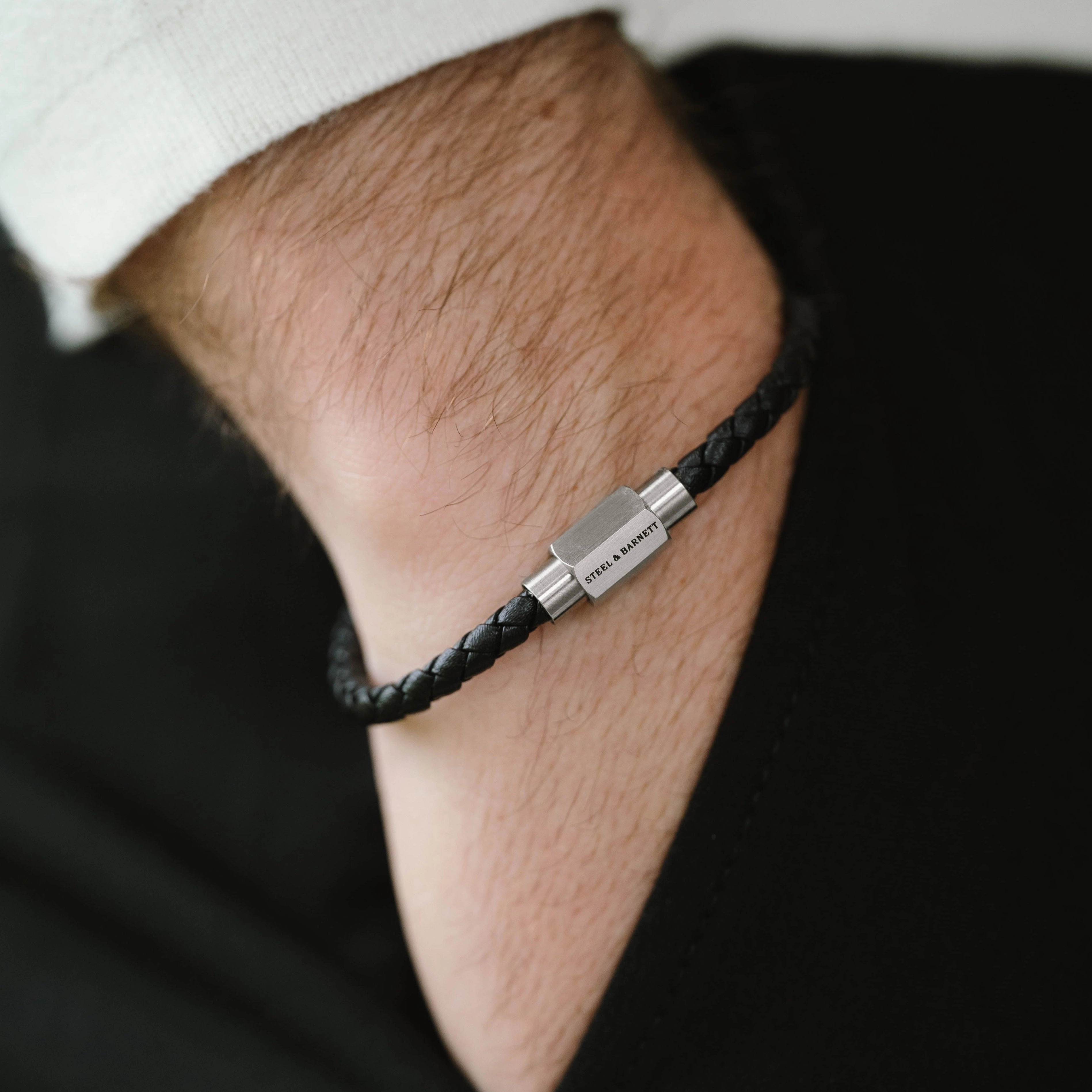 Luke Landon Nappa Leather Bracelet Black LBLL/001S