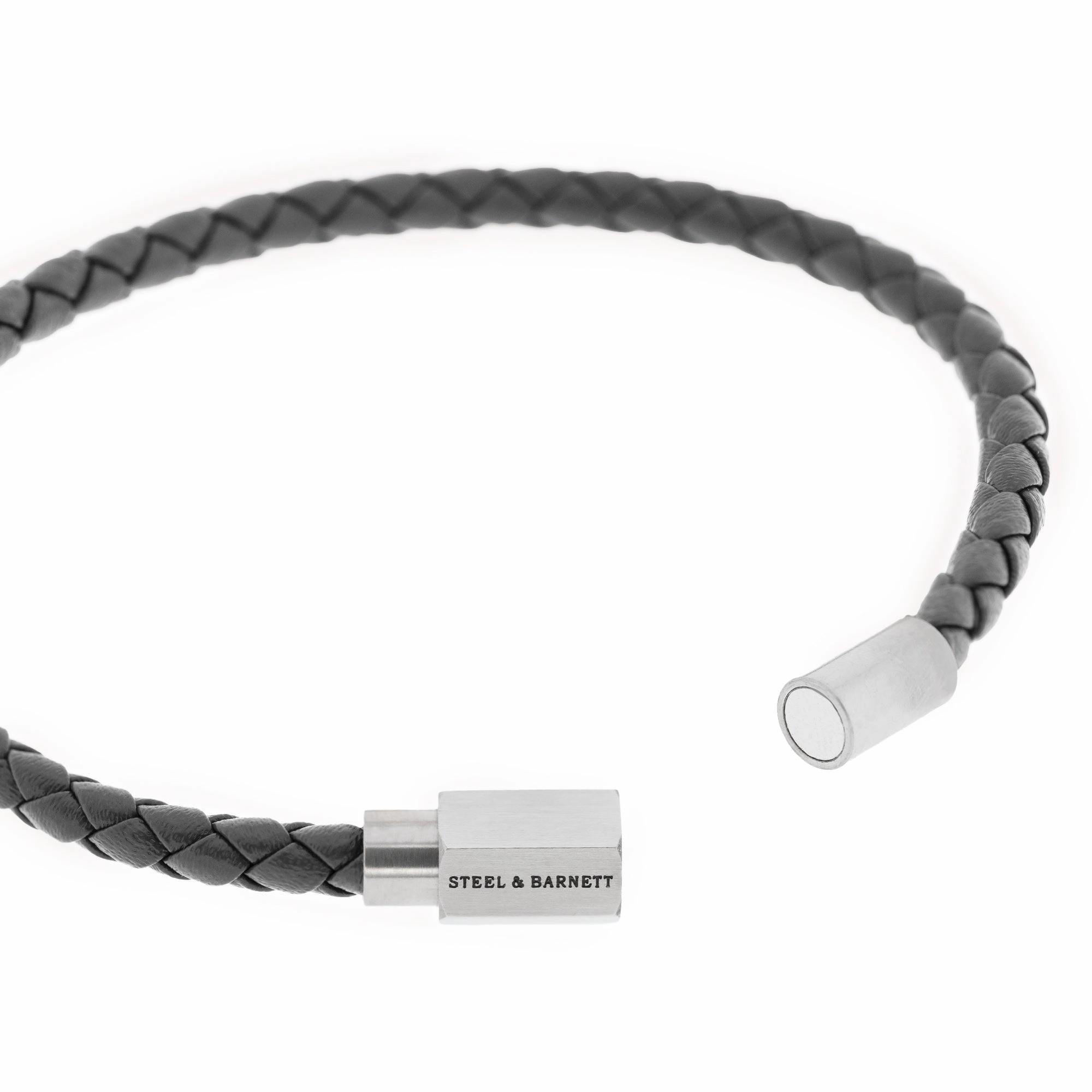 Luke Landon Nappa Leather Bracelet Dark Gray LBLL/006S