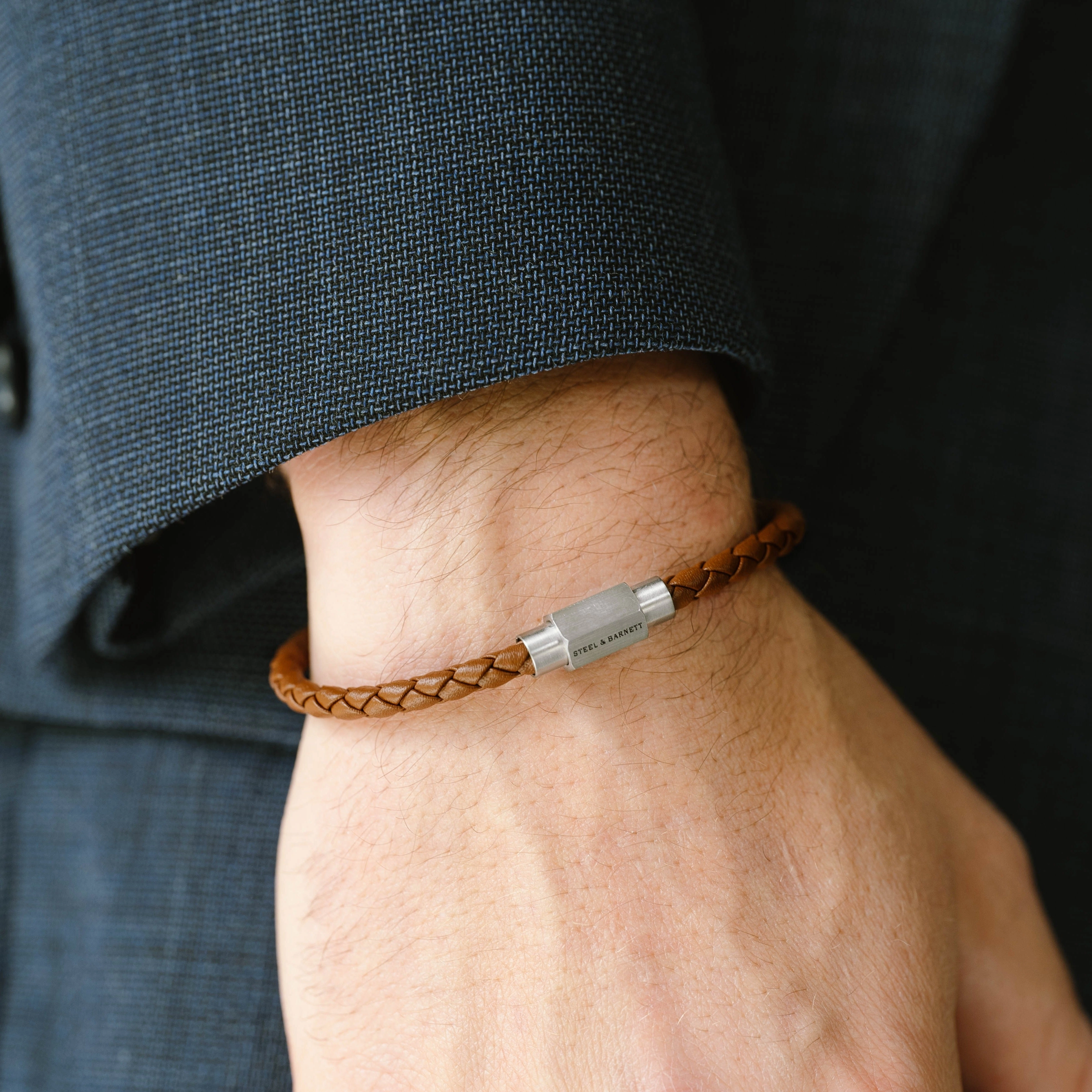 Luke Landon Nappa Leather Bracelet Peanut LBLL/005S