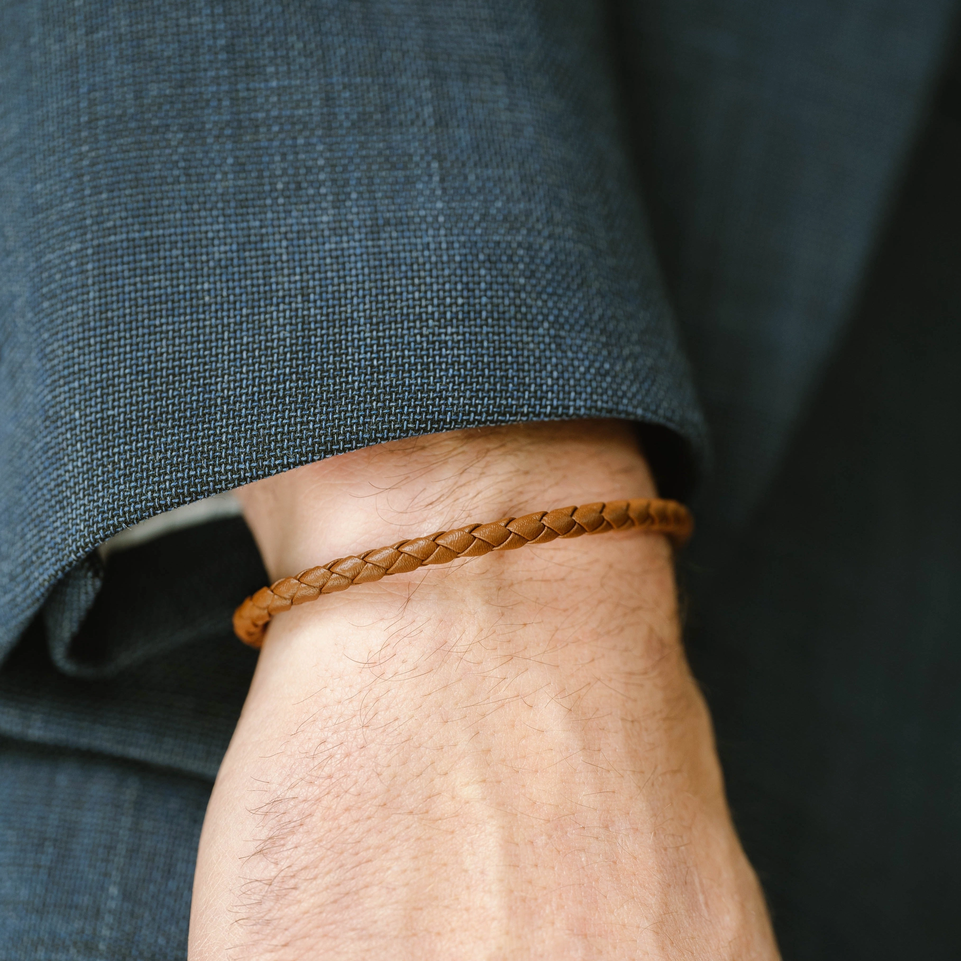 Luke Landon Nappa Leather Bracelet Peanut LBLL/005S