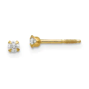 Madi K Kid's 14k  2.25mm CZ Baby Earrings