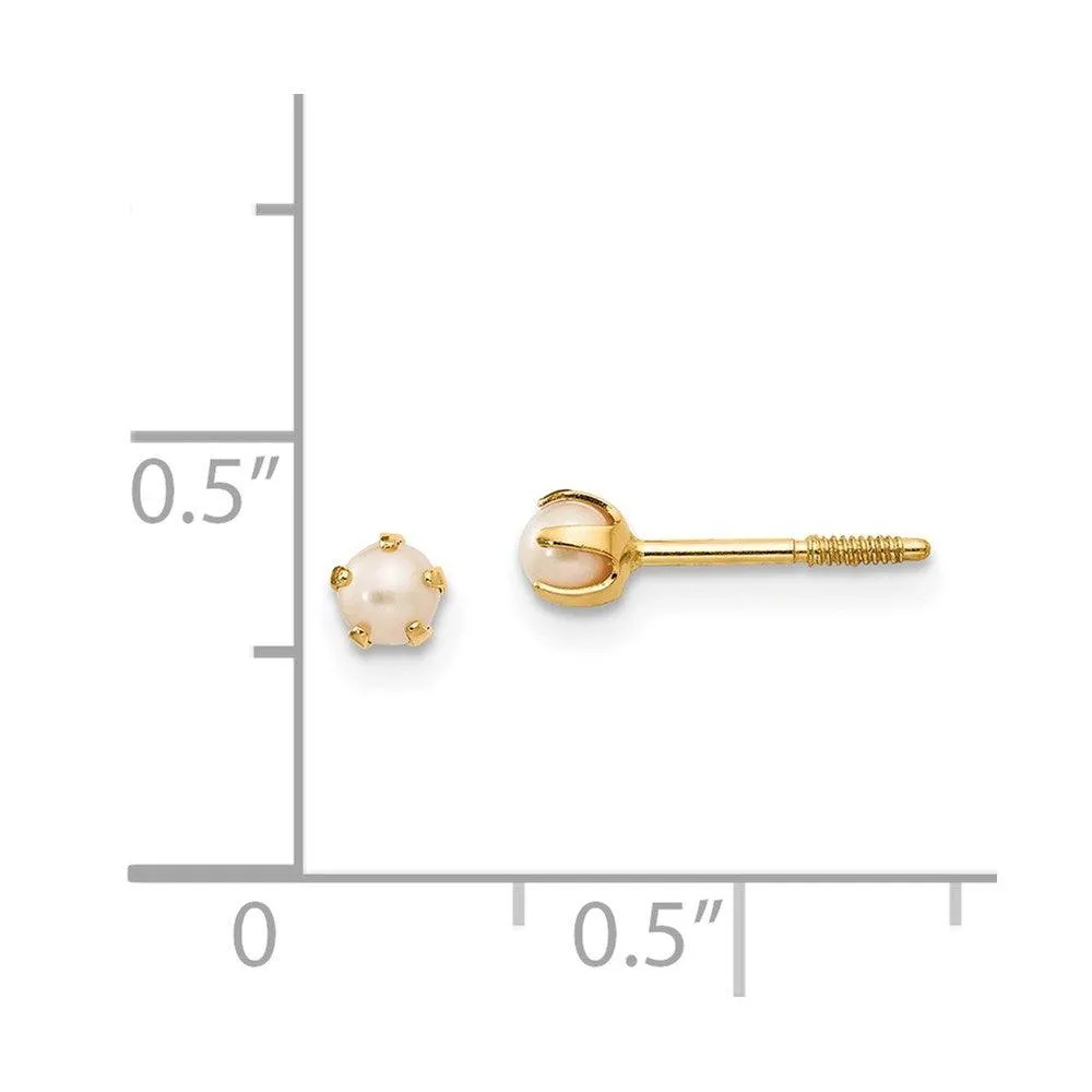 Madi K Kid's 14k  2.5mm FW Cultured Pearl Earrings