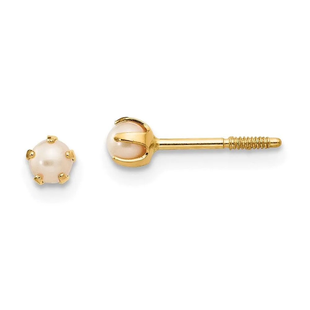 Madi K Kid's 14k  2.5mm FW Cultured Pearl Earrings