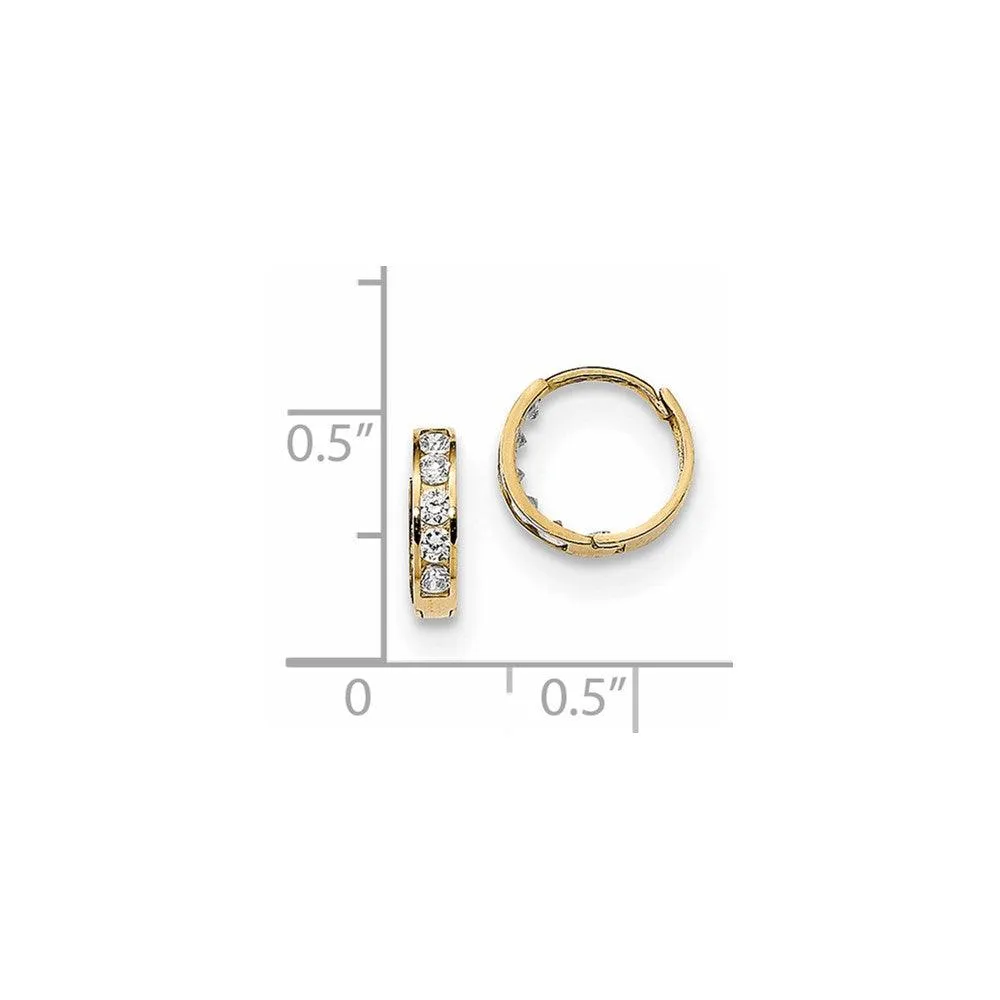 Madi K Kid's 14k  2mm CZ Huggie Hoops