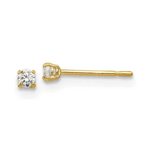 Madi K Kid's 14k  2mm Round CZ Basket Set Stud Earrings