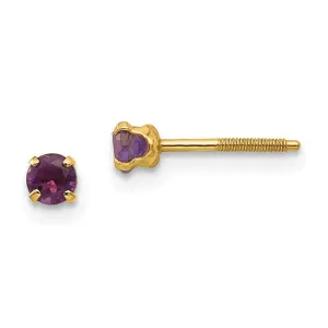 Madi K Kid's 14k  3mm Amethyst Earrings