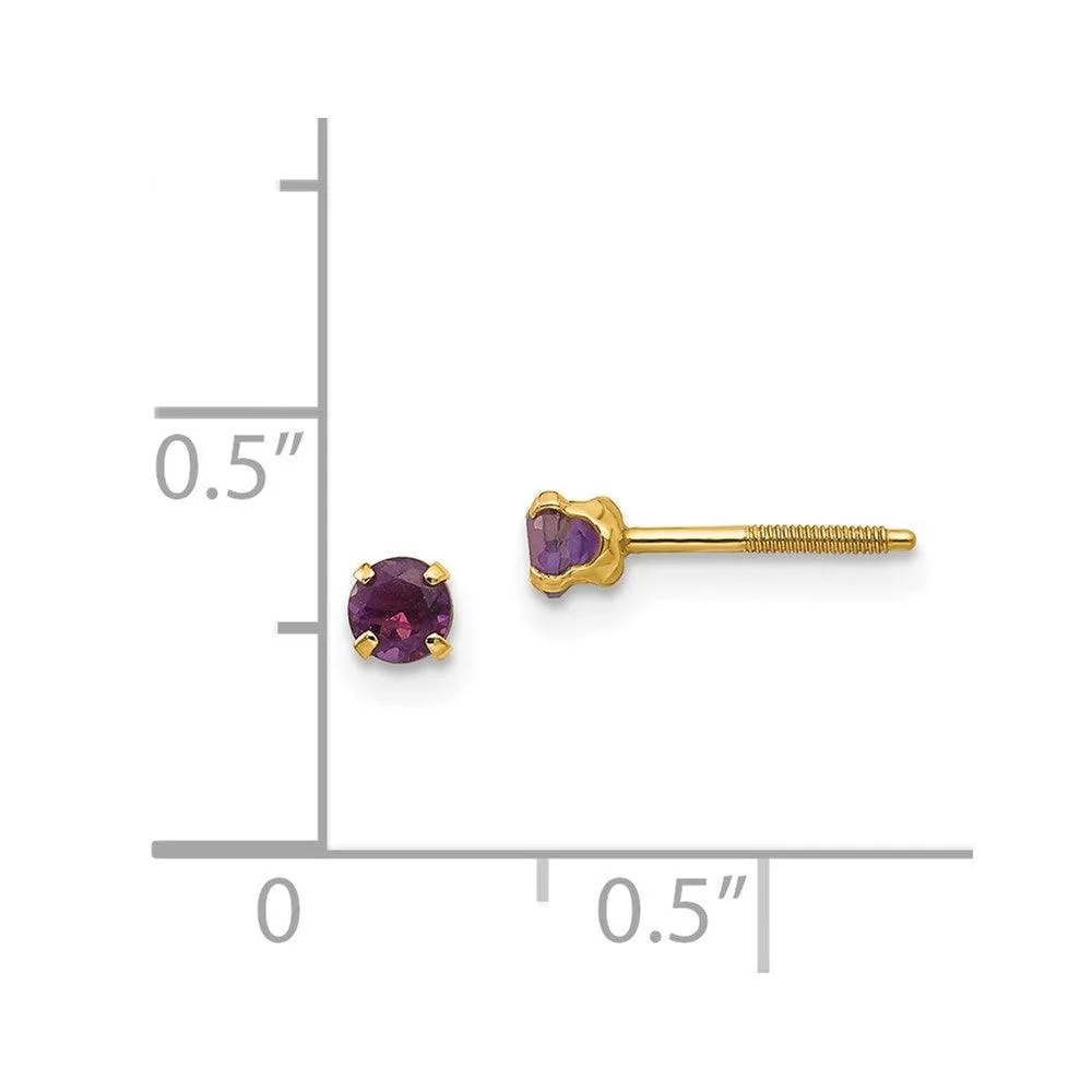 Madi K Kid's 14k  3mm Amethyst Earrings