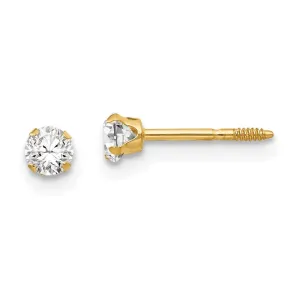 Madi K Kid's 14k  3mm CZ Earrings