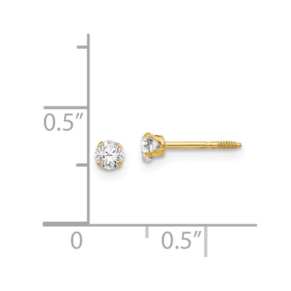 Madi K Kid's 14k  3mm CZ Earrings