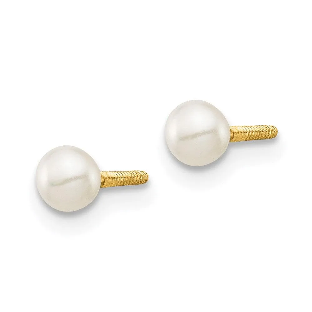 Madi K Kid's 14k  3mm FW Cultured Pearl Earrings