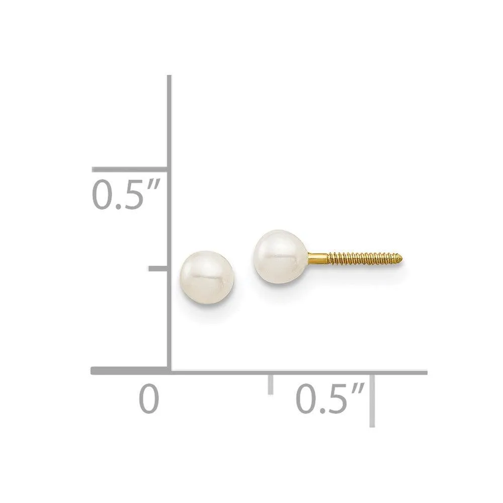 Madi K Kid's 14k  3mm FW Cultured Pearl Earrings