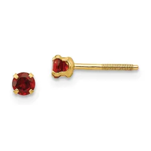 Madi K Kid's 14k  3mm Garnet Earrings