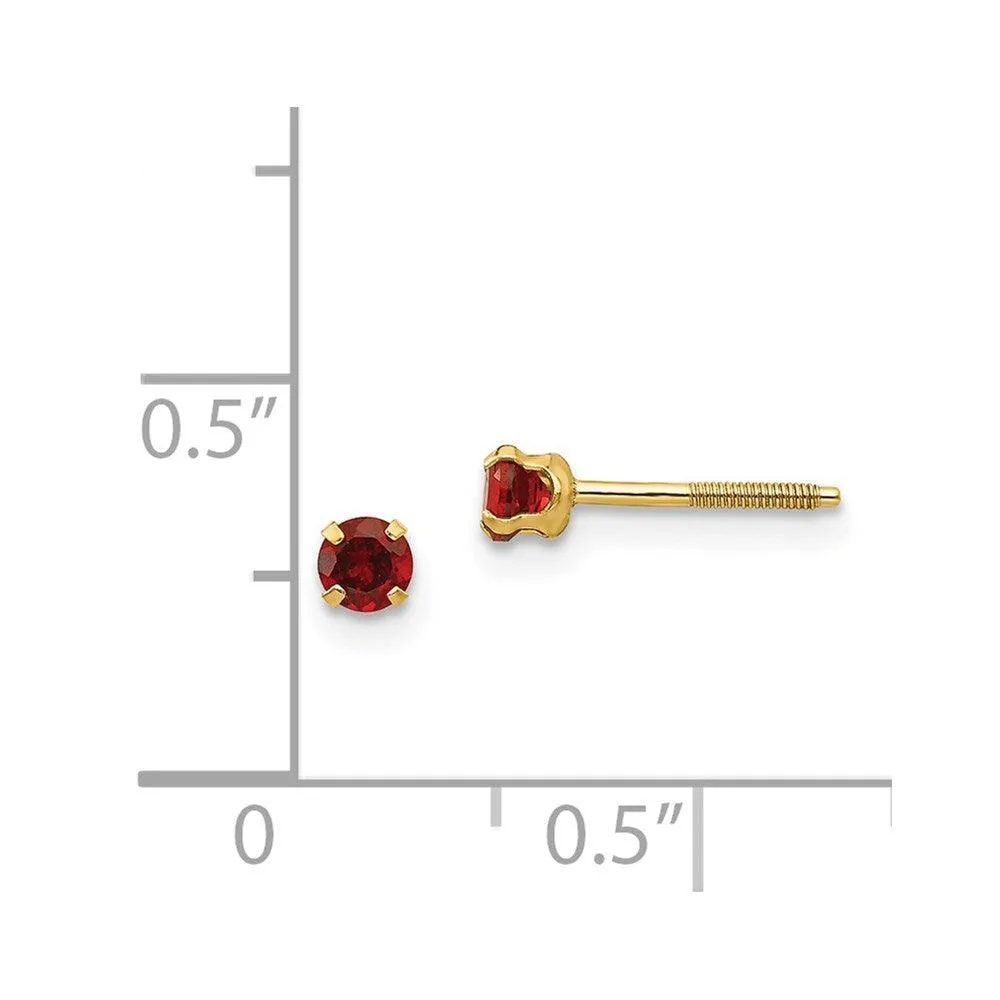 Madi K Kid's 14k  3mm Garnet Earrings