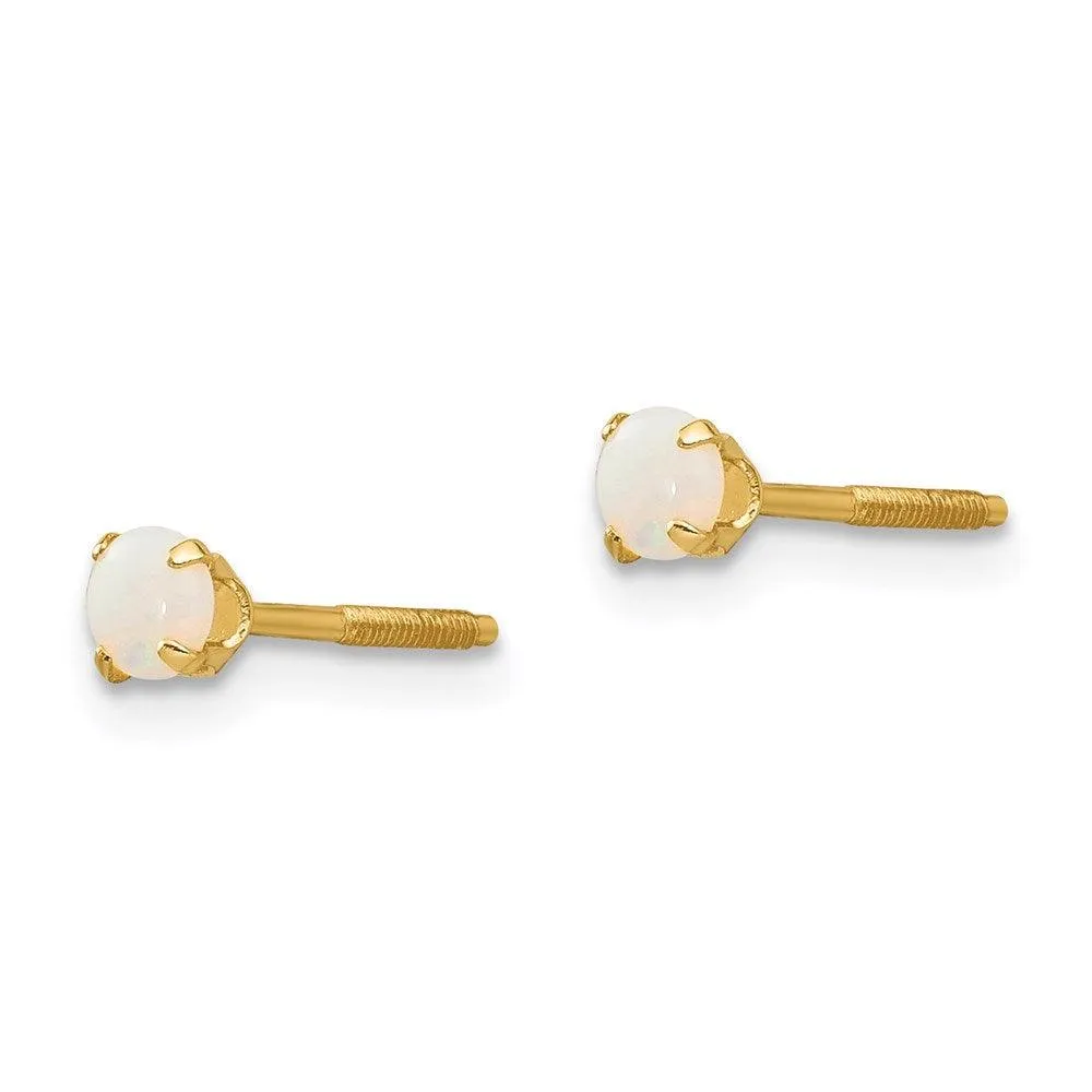 Madi K Kid's 14k  3mm Opal Earrings