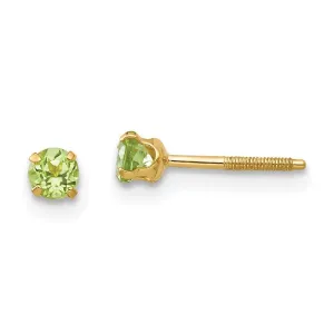 Madi K Kid's 14k  3mm Peridot Earrings