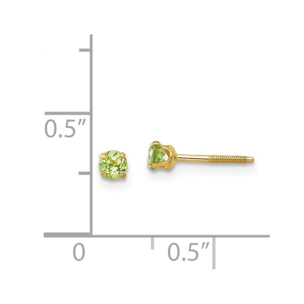 Madi K Kid's 14k  3mm Peridot Earrings