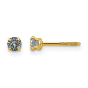 Madi K Kid's 14k  3mm Synthetic Birthstone Earrings