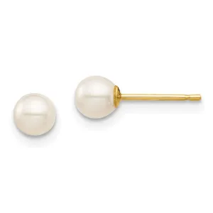 Madi K Kid's 14K  4-5mm White Round Freshwater Cultured Pearl Stud Post Earrings