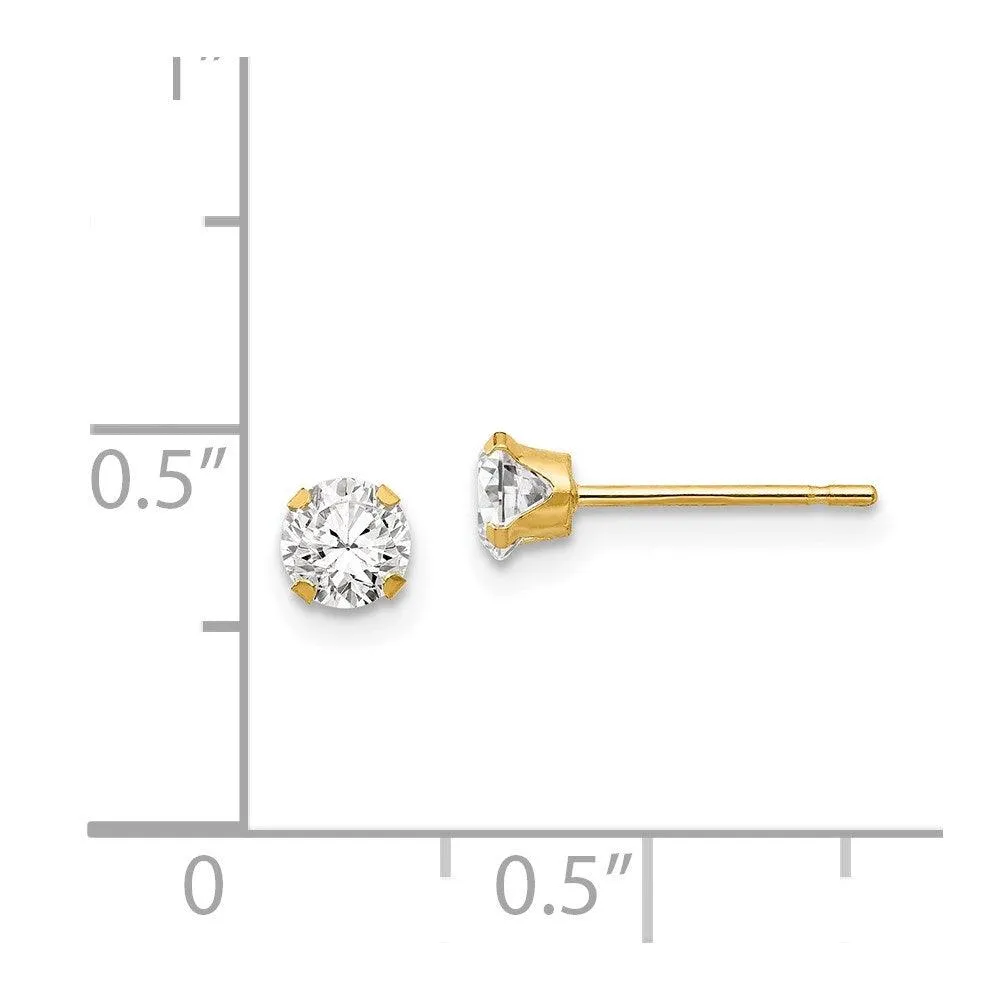 Madi K Kid's 14k  4mm CZ Post Earrings