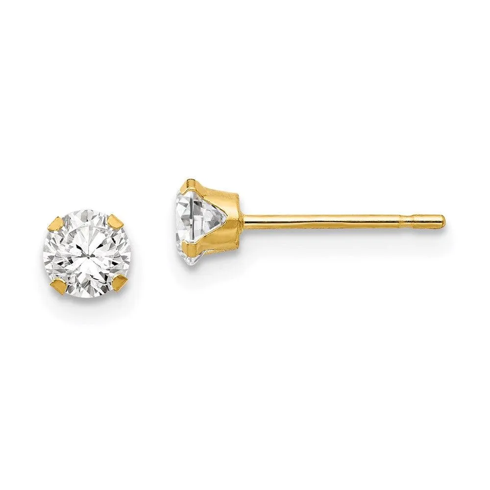 Madi K Kid's 14k  4mm CZ Post Earrings