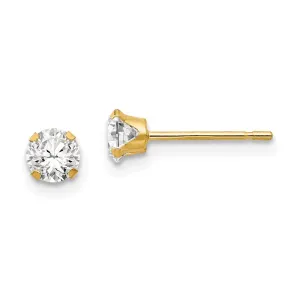 Madi K Kid's 14k  4mm CZ Post Earrings