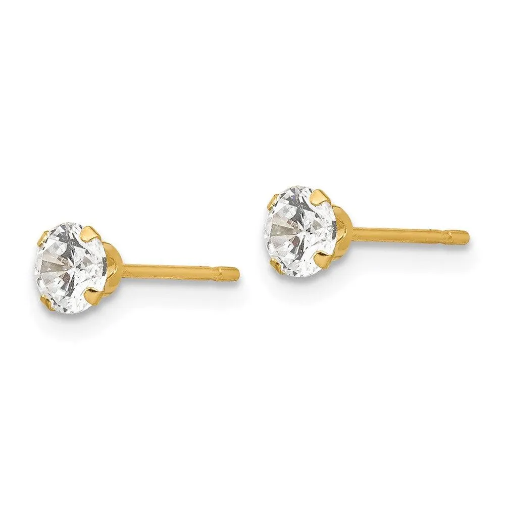 Madi K Kid's 14k  4mm CZ Post Earrings